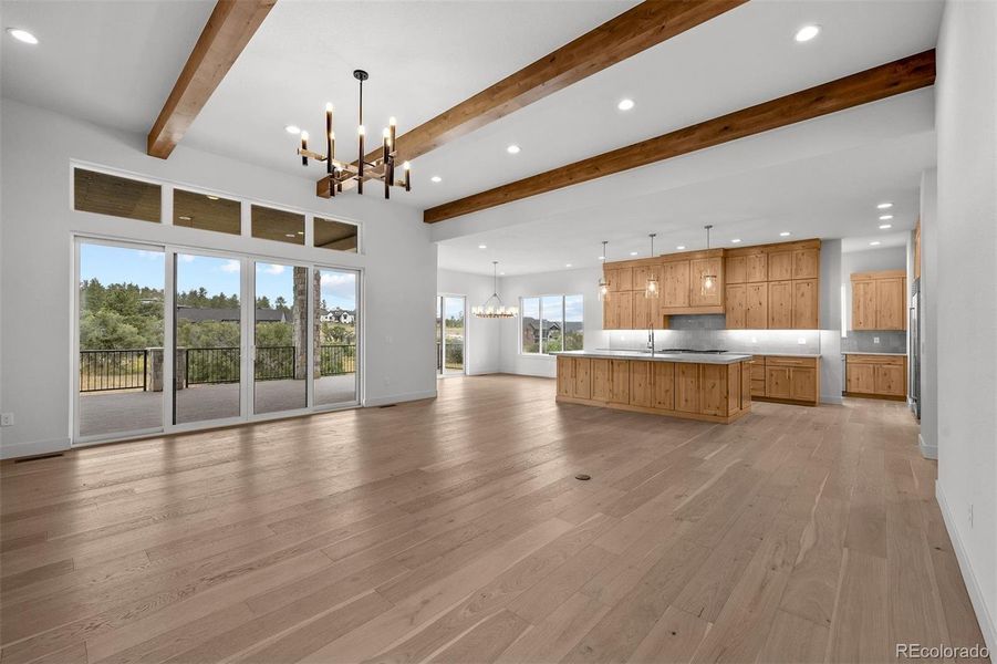 Great room - unstaged.