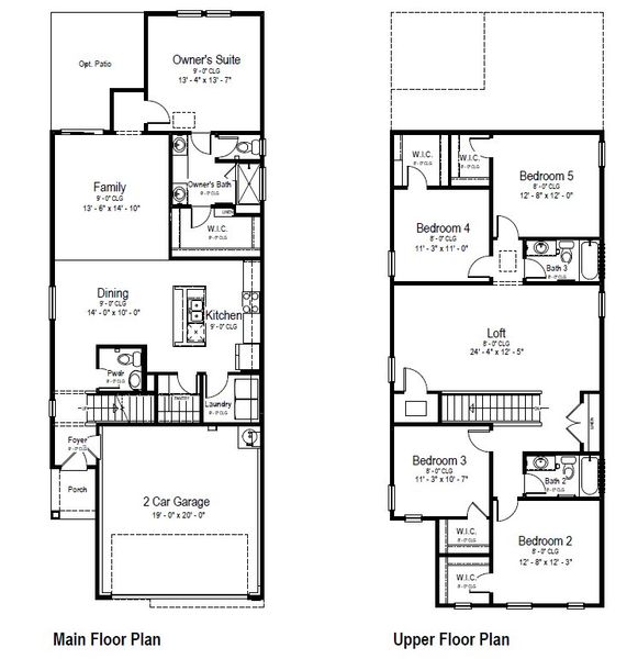2D floor plan layout for the Skyline View by View Homes in Highland Ridge, New Braunfels, TX (Image 3). 2D floor plan layout for the Skyline View by View Homes in Highland Ridge, New Braunfels, TX (Image 3).