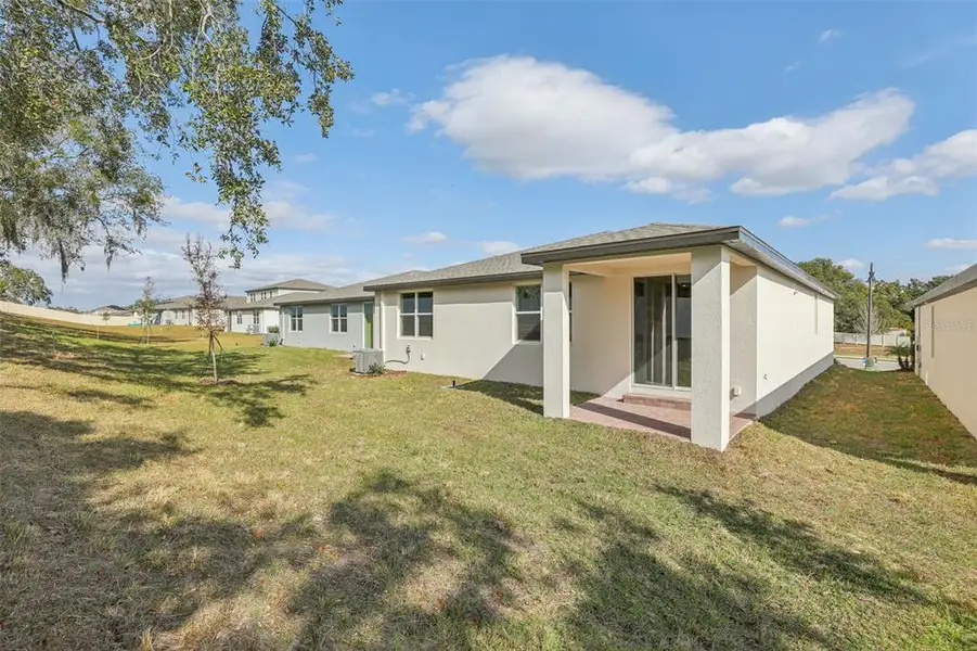 Exterior details and patio area of a home in Deer Run at Crosswinds, Davenport (Image 3).
