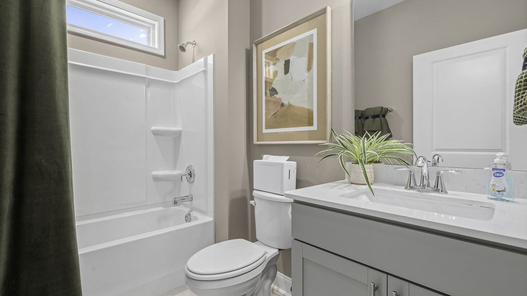 Furnished interior view inside a new home in The Villas at Kinsley, Jamestown (Image 9). Furnished interior view inside a new home in The Villas at Kinsley, Jamestown (Image 9).