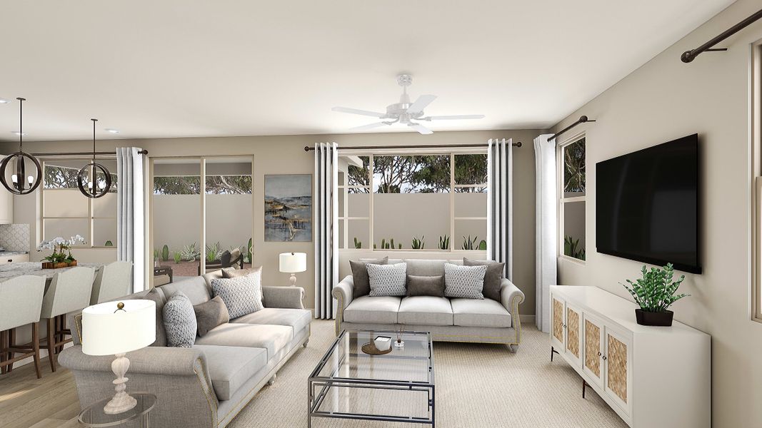 Representative furnished interior of a home built from the Vineyard Plan 3004 by Tri Pointe Homes in Waterston Central, Gilbert (Image 6).