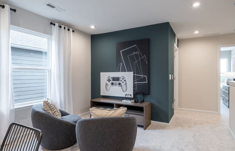 Furnished interior view inside a new home in Stewarts Landing, Charlotte (Image 13).
