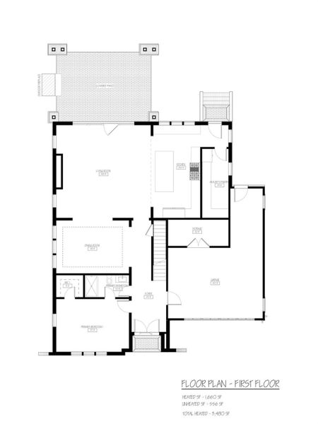 Rendering of potential new home floor plan as depicted on site plan.