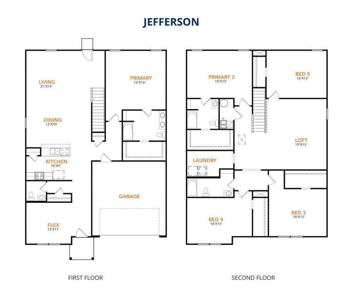 2D floor plan layout of this home in Meadows of Chandler, Chandler, TX (Image 3). 2D floor plan layout of this home in Meadows of Chandler, Chandler, TX (Image 3).