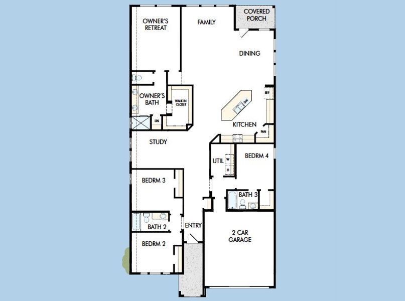 2D floor plan layout for the The Aspen by David Weekley Homes in Legacy, League City, TX (Image 3). 2D floor plan layout for the The Aspen by David Weekley Homes in Legacy, League City, TX (Image 3).