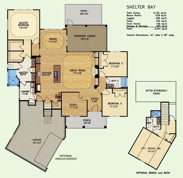 Shelter Bay with Optional Angled Garage