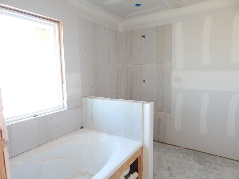 Soaker tub in primary Soaker tub in primary