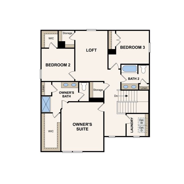 2D floor plan layout for the Chastain by Century Communities in Canebrake at Hickory Hills, Old Hickory, TN (Image 4).