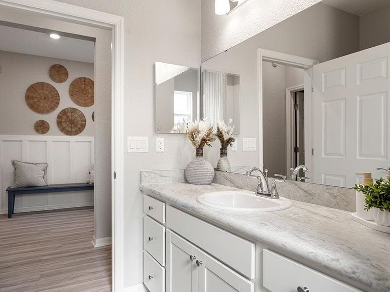 Bath 2 is conveniently located next to bedroom 2 and the optional bedroom 3 - Aubrey by Highland Homes