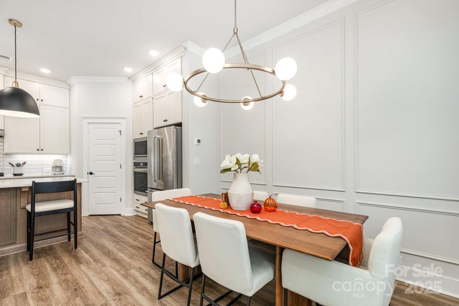 Flexible dining space.