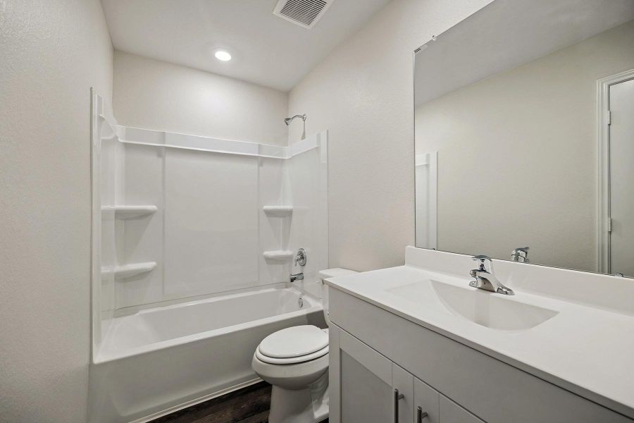 Secondary Bathroom comes with a shower and tub combo Secondary Bathroom comes with a shower and tub combo