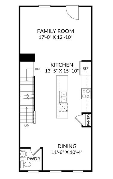 2D floor plan layout for the The Armfield by Stanley Martin Homes in Essence at Elms Glen Townhomes, Ladson, SC (Image 4). 2D floor plan layout for the The Armfield by Stanley Martin Homes in Essence at Elms Glen Townhomes, Ladson, SC (Image 4).