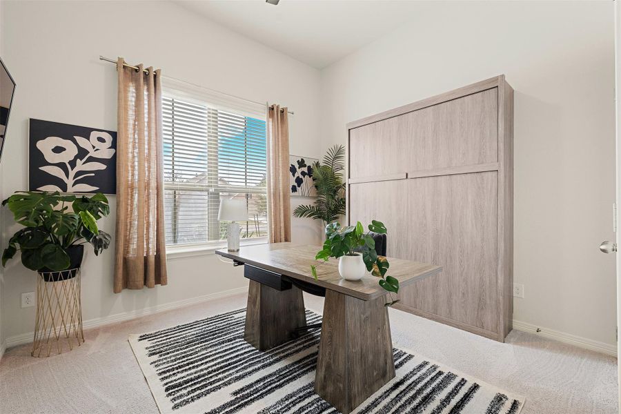 The main floor guest bedroom works well for visitors, a home office, or any space you want close to the heart of the home