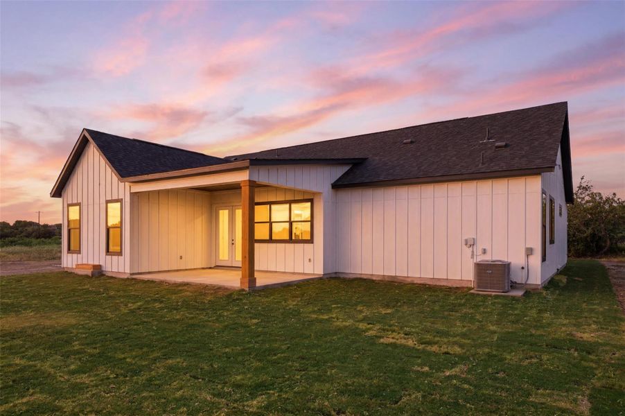 Exterior details and patio area of a home in , Dale (Image 3).