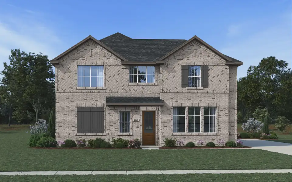Representative exterior photo of a completed home built from the Hardin by Chesmar Homes in The Courtyards at Trinity Falls, McKinney, TX (Image 2). Representative exterior photo of a completed home built from the Hardin by Chesmar Homes in The Courtyards at Trinity Falls, McKinney, TX (Image 2).