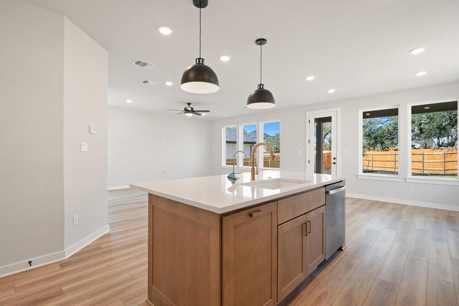 Furnished interior view inside a new home in Terrace Collection at Heritage, Dripping Springs (Image 5).