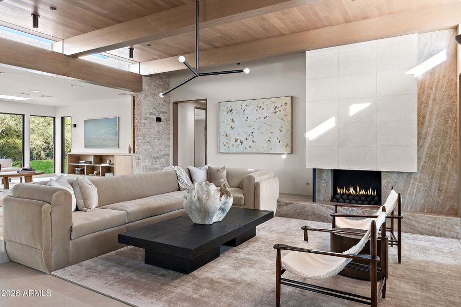 Living room open to Family room