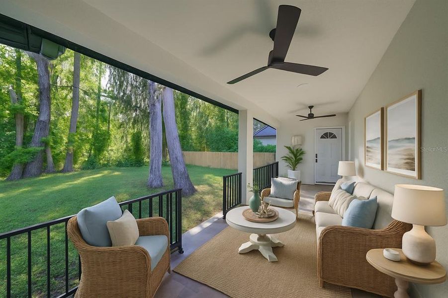 Exterior details and patio area of a home in , Tampa (Image 3). Exterior details and patio area of a home in , Tampa (Image 3).