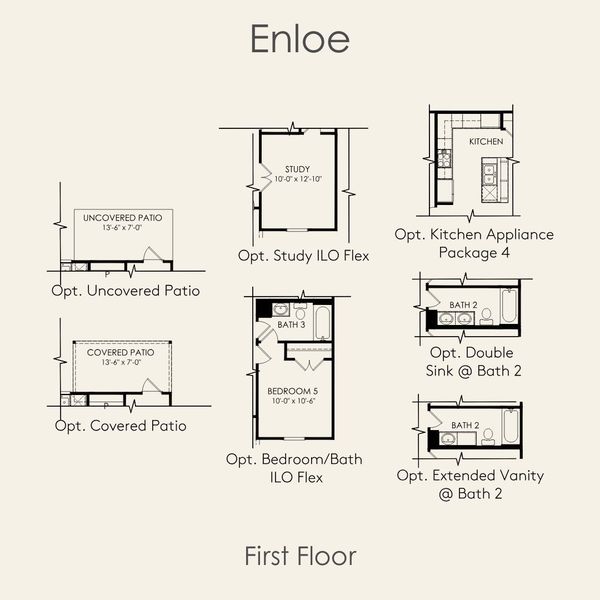 2D floor plan layout for the Enloe by Pulte Homes in Patterson Ranch, Georgetown, TX (Image 3). 2D floor plan layout for the Enloe by Pulte Homes in Patterson Ranch, Georgetown, TX (Image 3).