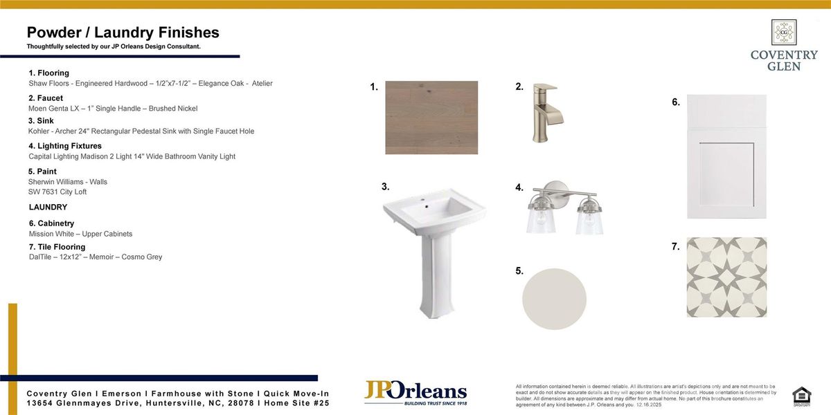 Sample of building materials used in homes in Coventry Glen, Huntersville (Image 13).
