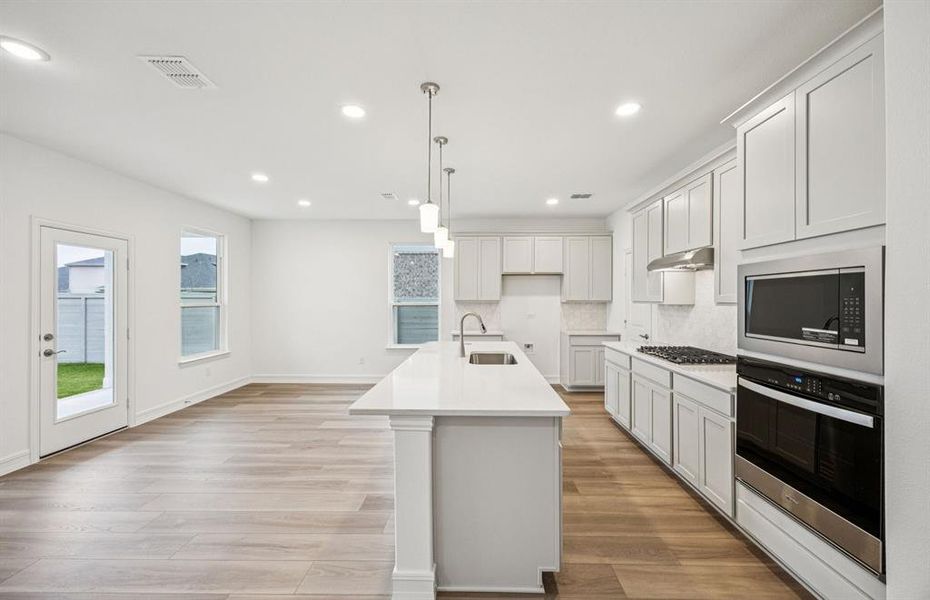 Recessed lighting in kitchen