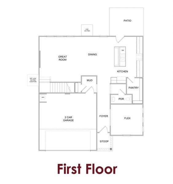 2D floor plan layout for the Briar by Chafin Communities in Fowler Farms, Auburn, GA (Image 3).