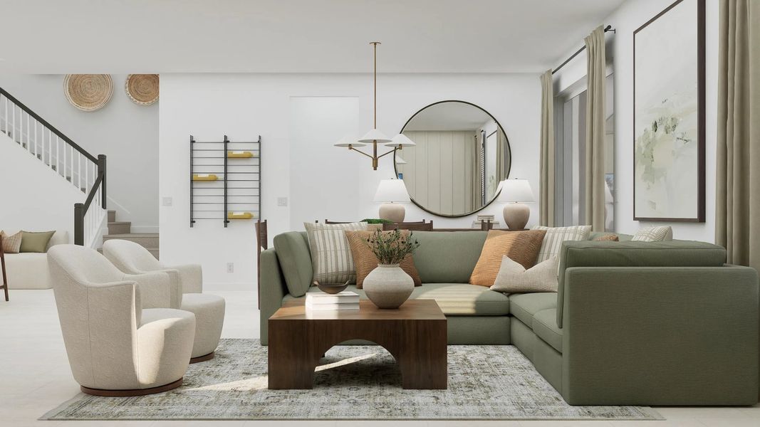 Family room with couch and furniture