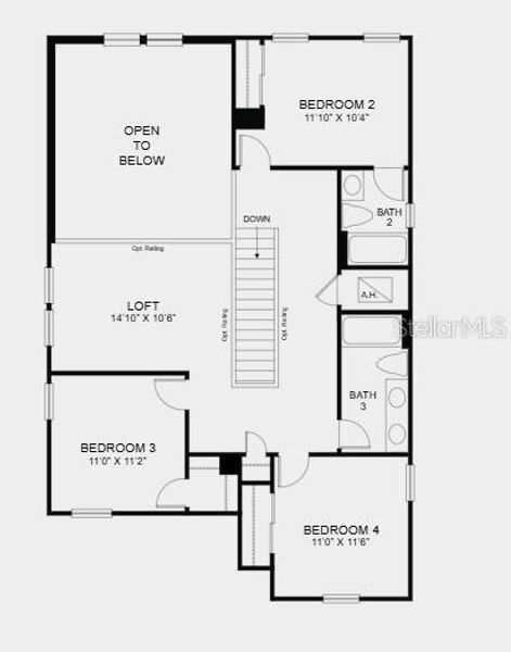 2D floor plan layout of this home in Hillcrest, San Antonio, FL (Image 3).