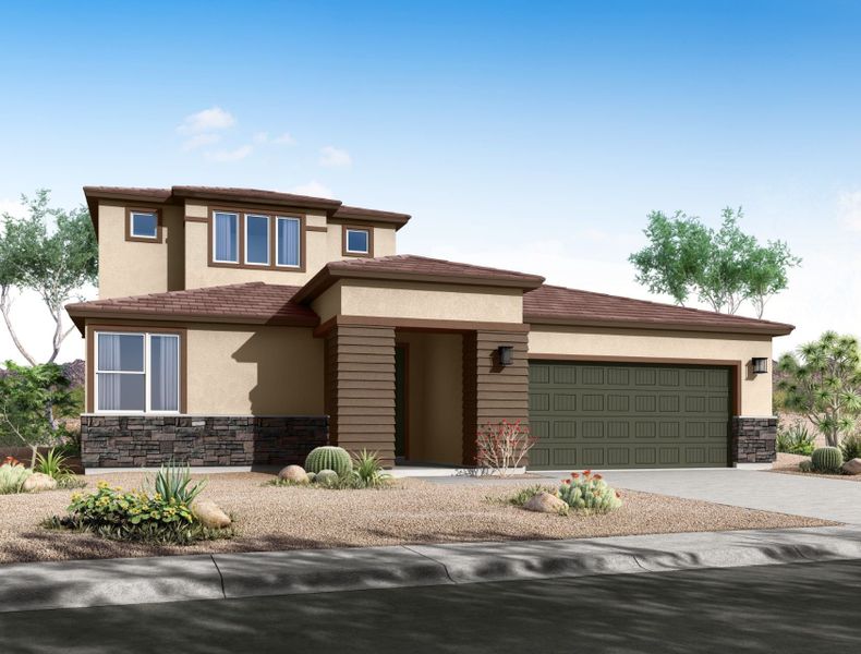 Representative exterior photo of a completed home built from the Ponderosa by William Ryan Homes in Silver Cross, San Tan Valley, AZ (Image 29).