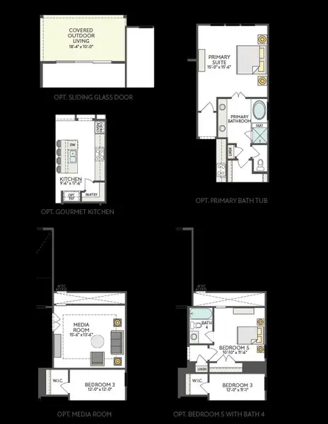 2D floor plan layout of this home in Arbor Collection At Park Central, Georgetown, TX (Image 5).