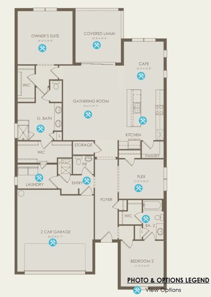2D floor plan layout for the Prestige by Del Webb in Del Webb Catalina, Lakewood Ranch, FL (Image 5). 2D floor plan layout for the Prestige by Del Webb in Del Webb Catalina, Lakewood Ranch, FL (Image 5).