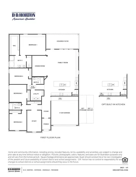 2D floor plan layout for the Cardinale by D.R. Horton in Alexander 65' Homesites, Pearland, TX (Image 4).