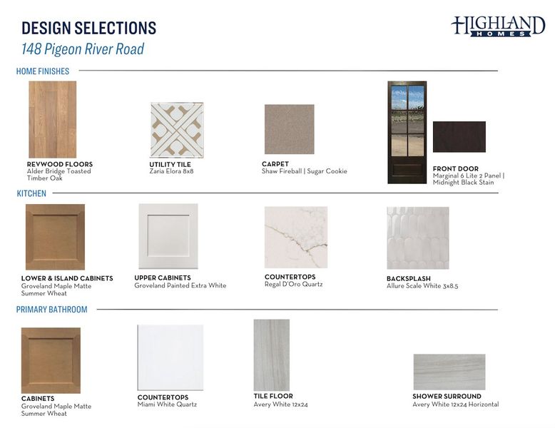 Sample of building materials used in homes in 6 Creeks at Waterridge, Kyle (Image 50).