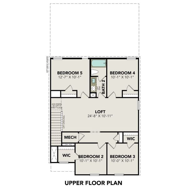 2D floor plan layout for the The Brazos by Davidson Homes LLC in The Villages at WestPointe, Dayton, TX (Image 4).