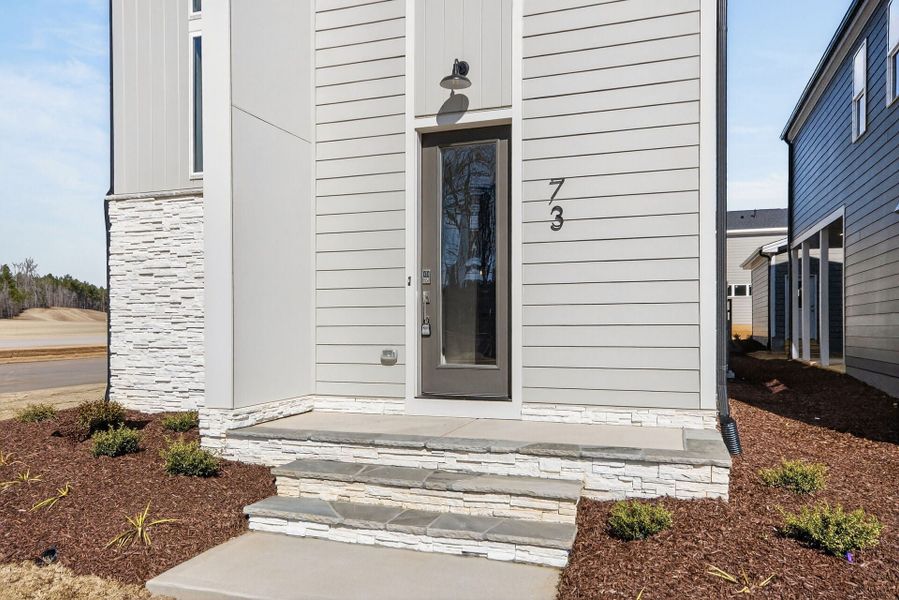 Representative exterior details of a home built from the Flint B by Homes by Dickerson in Chatham Park, Pittsboro (Image 3).