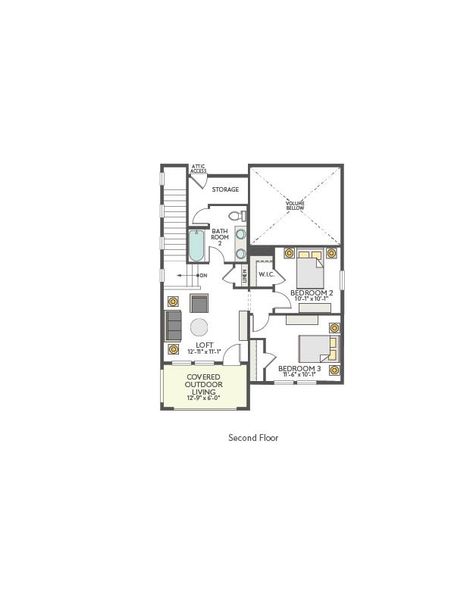 2D floor plan layout for the Waterline by Tri Pointe Homes in Paley Park at Easton Park, Austin, TX (Image 6). 2D floor plan layout for the Waterline by Tri Pointe Homes in Paley Park at Easton Park, Austin, TX (Image 6).