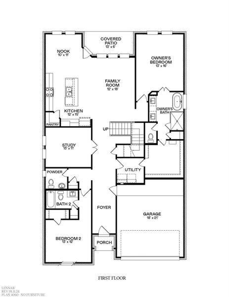 2D floor plan layout of this home in Oakberry Trails, Waller, TX (Image 2). 2D floor plan layout of this home in Oakberry Trails, Waller, TX (Image 2).