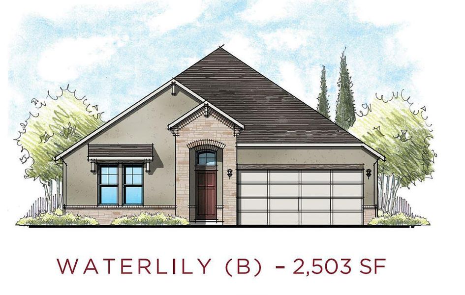 Representative rendering of the exterior for the Waterlily by Caldwell Homes (Image 4). Representative rendering of the exterior for the Waterlily by Caldwell Homes (Image 4).