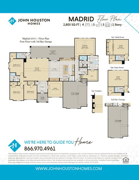 2D floor plan layout for the Madrid by John Houston Homes in Jordan Meadows - 1 Acre Lots, Midlothian, TX (Image 3). 2D floor plan layout for the Madrid by John Houston Homes in Jordan Meadows - 1 Acre Lots, Midlothian, TX (Image 3).