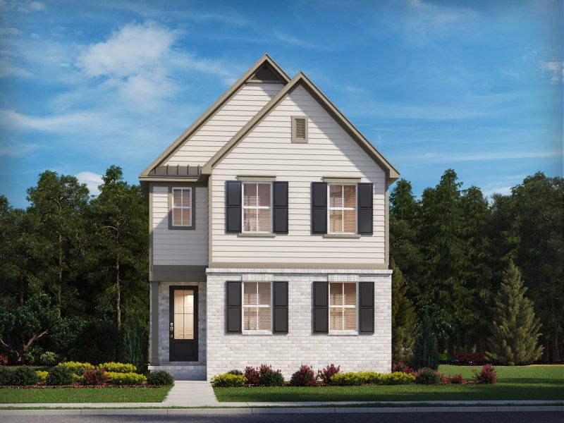 Front exterior of a new home in Poplar Farms, Franklin, TN, highlighting curb appeal (Image 1). Front exterior of a new home in Poplar Farms, Franklin, TN, highlighting curb appeal (Image 1).