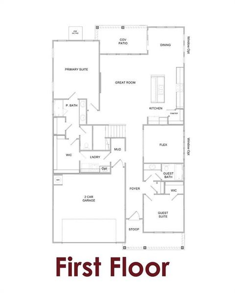 2D floor plan layout of this home in Fowler Farms, Auburn, GA (Image 5).