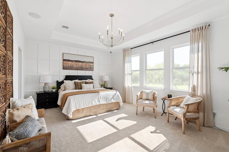 Spacious primary suite with feature wall (*Photo not of actual home and used for illustration purposes only.)