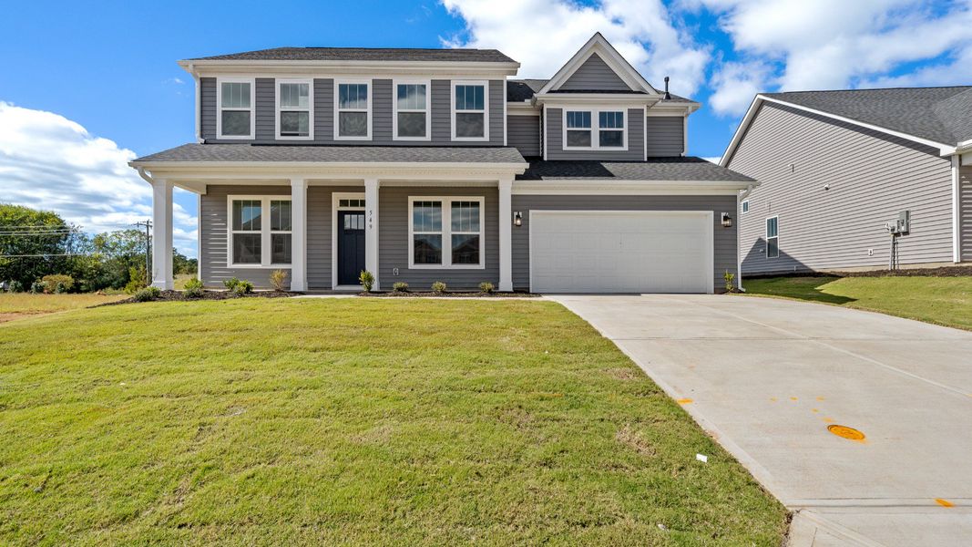 Representative exterior photo of a completed home built from the Stonehaven - Finished Basement by DRB Homes in Pinebrook, Woodruff, SC (Image 18).