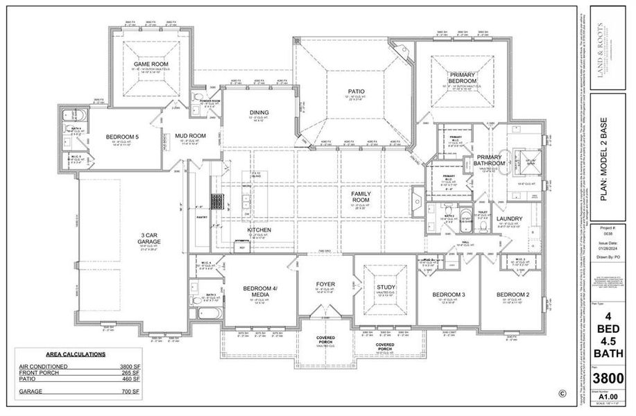 Floor Plan. Scott Post Homes is full custom. All plans and elevations can be customized.