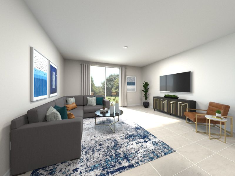 Furnished interior view inside a new home in Two Rivers - Premier Series, Zephyrhills (Image 4). Furnished interior view inside a new home in Two Rivers - Premier Series, Zephyrhills (Image 4).