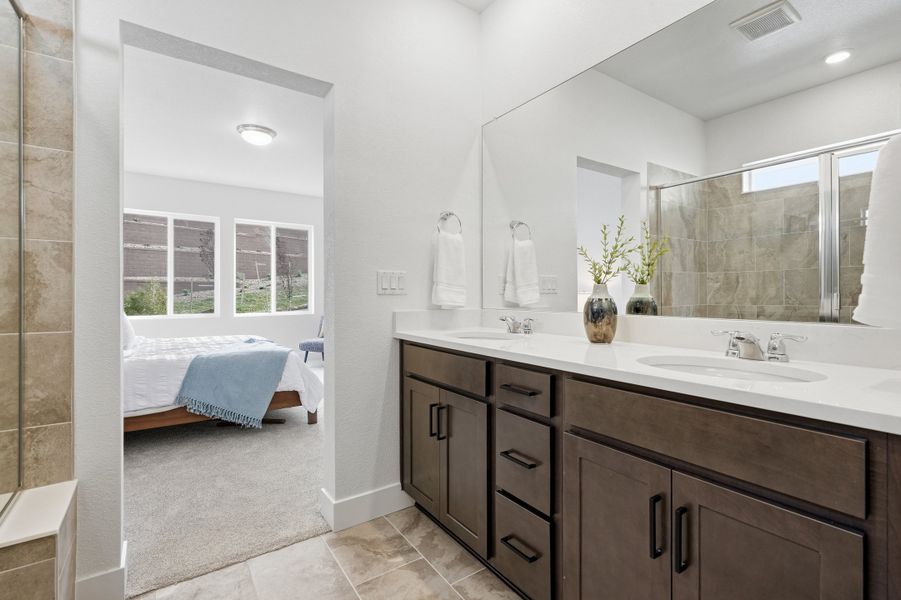 Furnished interior view inside a new home in Trailstone, Arvada (Image 24).