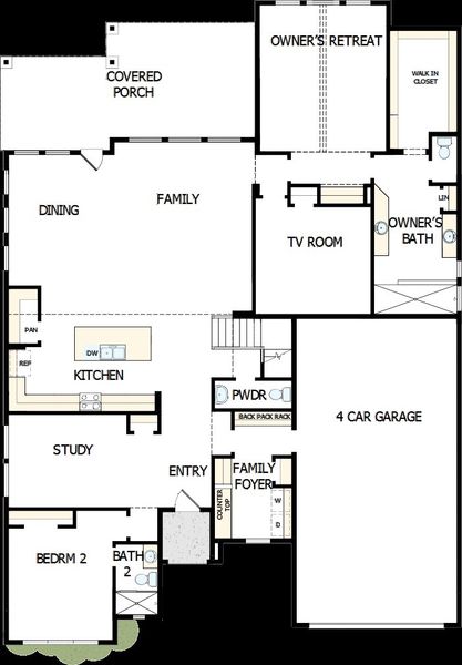 2D floor plan layout of this home in ARTAVIA 65' Homesites, Conroe, TX (Image 2). 2D floor plan layout of this home in ARTAVIA 65' Homesites, Conroe, TX (Image 2).