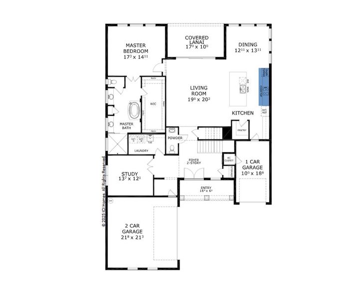 2D floor plan layout for the Pacifica - Elite Series | 60' Wide Lots by ICI Homes in Oakbend, Venice, FL (Image 4).