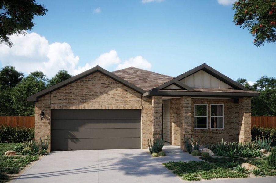 Representative exterior photo of a completed home built from the Maverick by Milestone Community Builders in Porter Country, Buda, TX (Image 2).