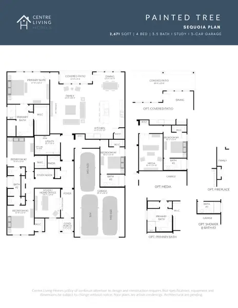 2D floor plan layout of this home in Dove Hollow, Waxahachie, TX (Image 3).